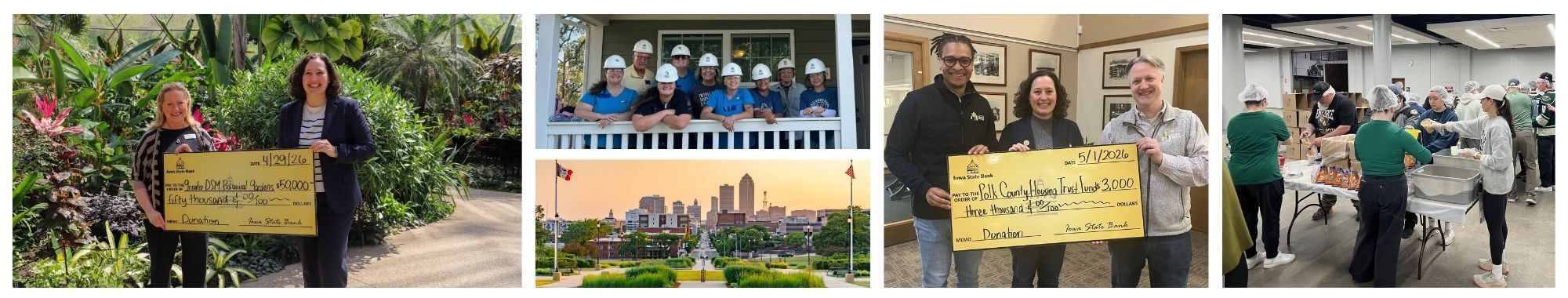 Images of Iowa State Bank's community involvement.